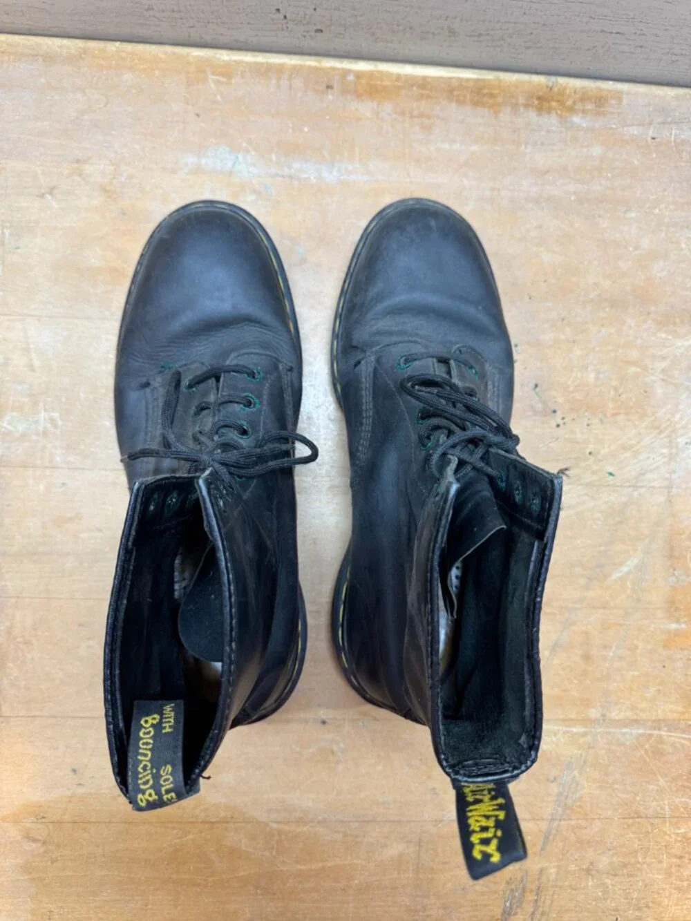 DOC MARTENS Black Lace Up Boots Mens Size 13